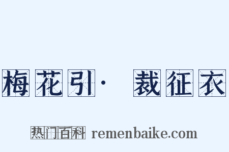 梅花引·裁征衣是什么意思的图片